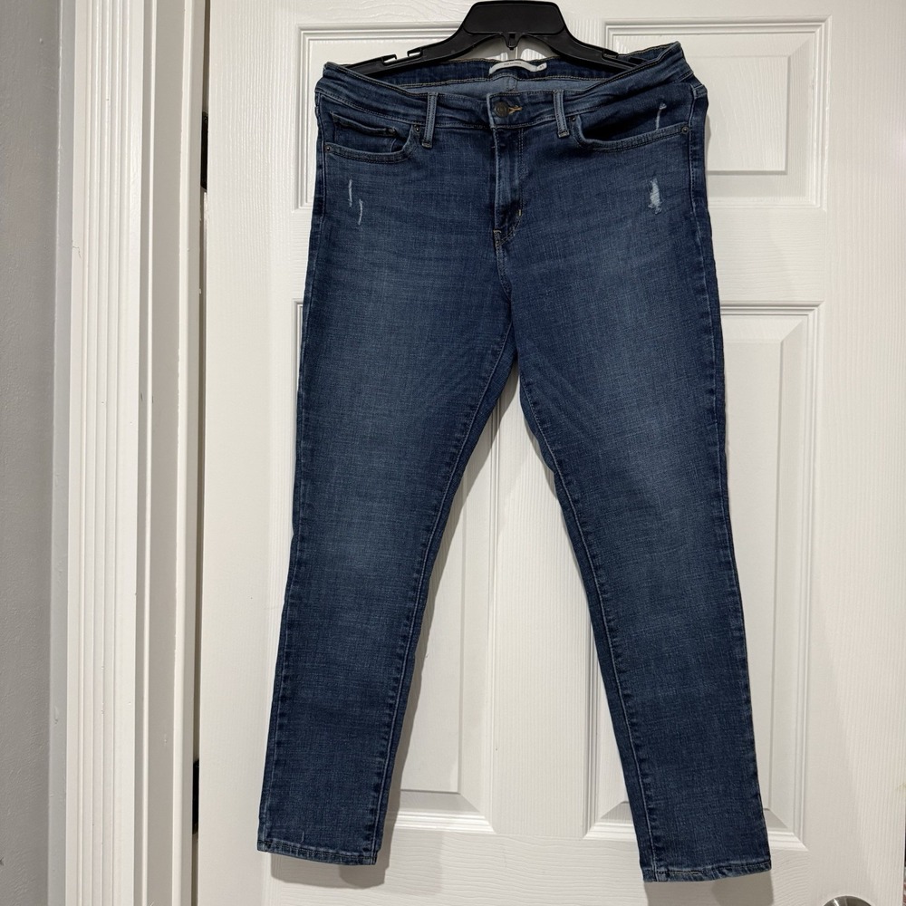 Levis 711 Skinny Jeans Blue Denim Mid-Rise Stretch Size 31 Womens Jeans